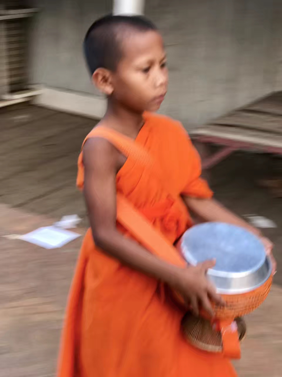 a quiet road in Laos
