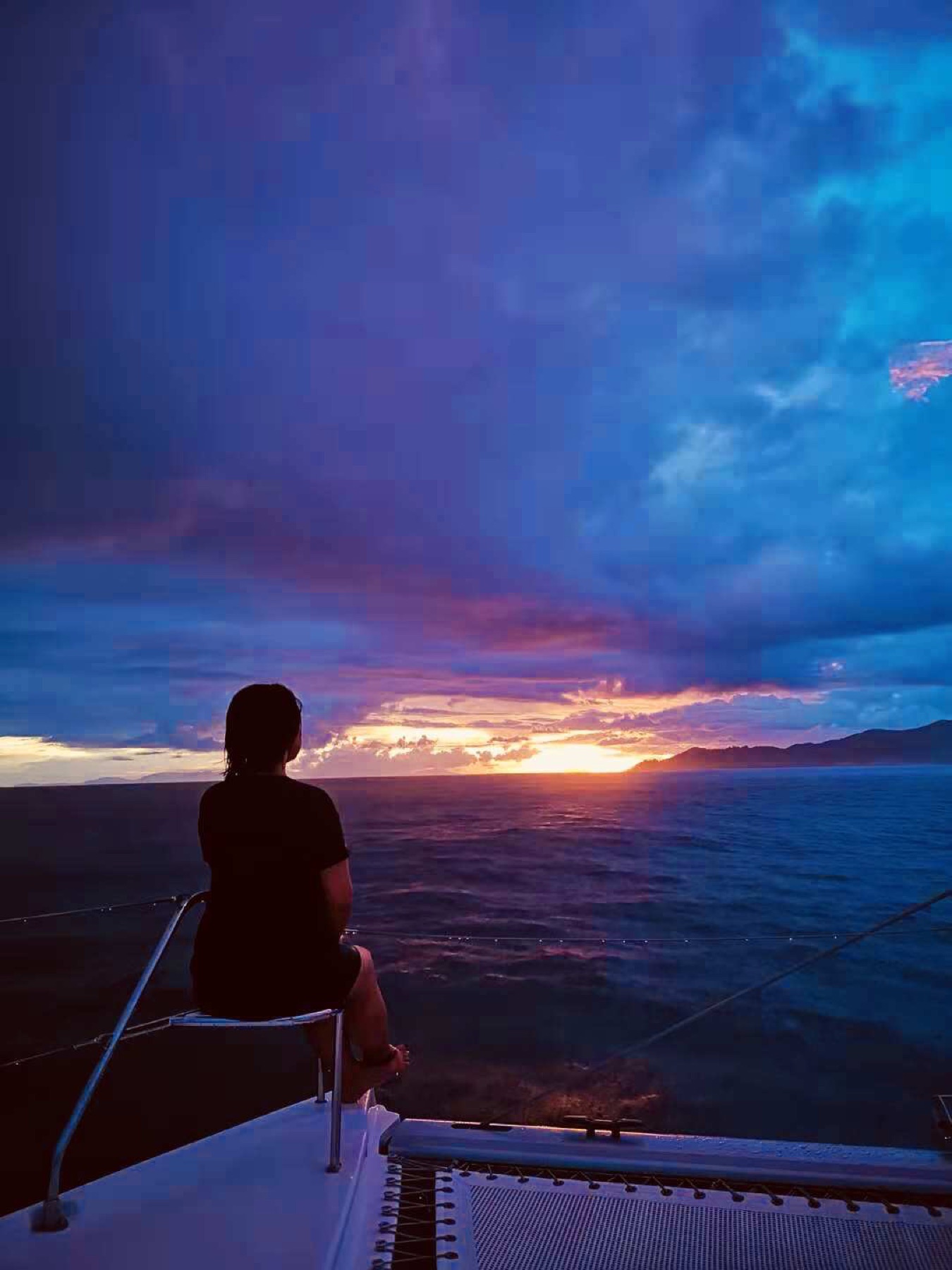 sunset on a sailboat, Seychelles