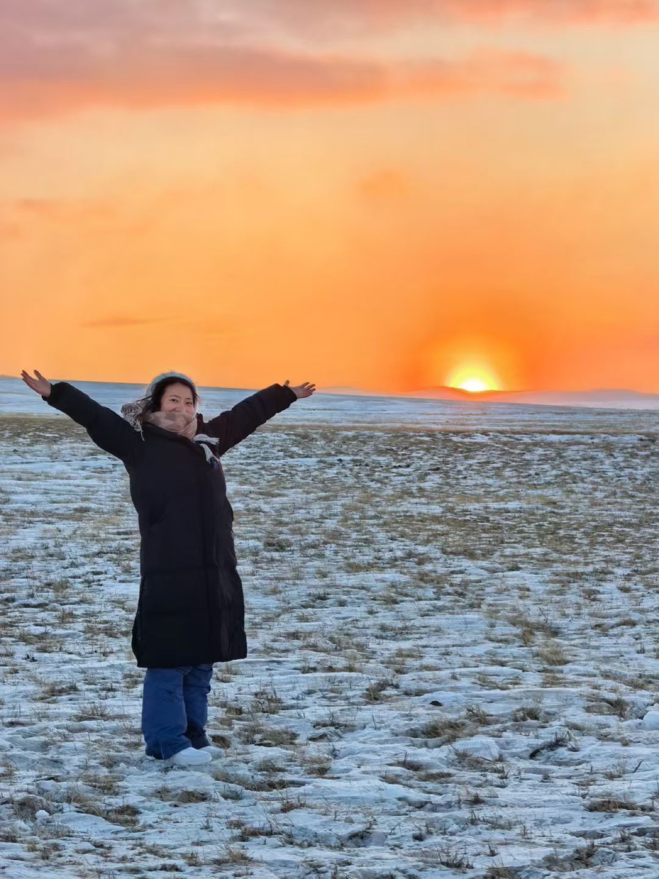 Lake Baikal, a −35°C sunset